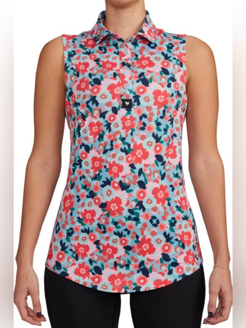 Bad Birdie golf Sleeveless USA Polo floral tank top performance